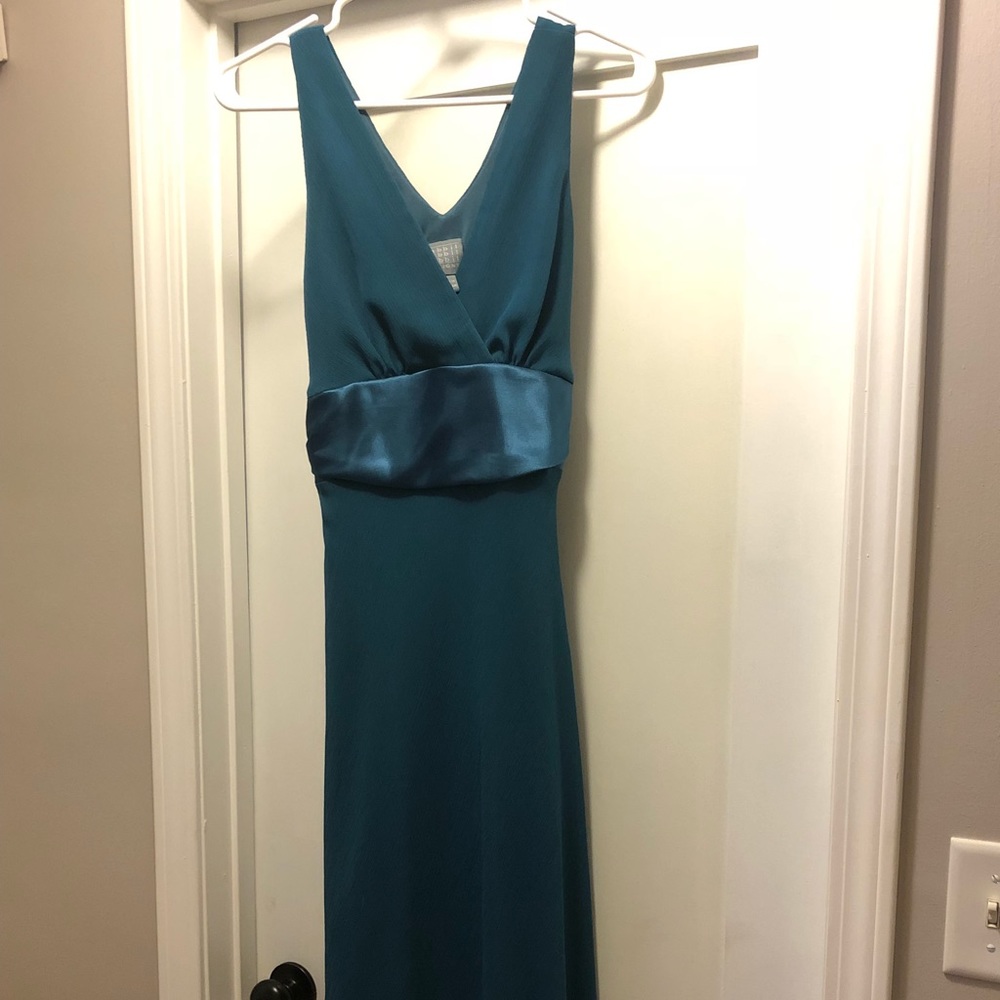 Peacock blue / dark teal long dress